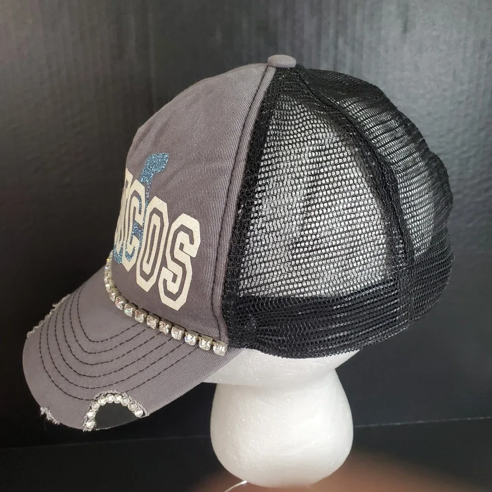 Broncos Bling Womens Snapback‎ Hat Embellished Distressed Stylish Cap